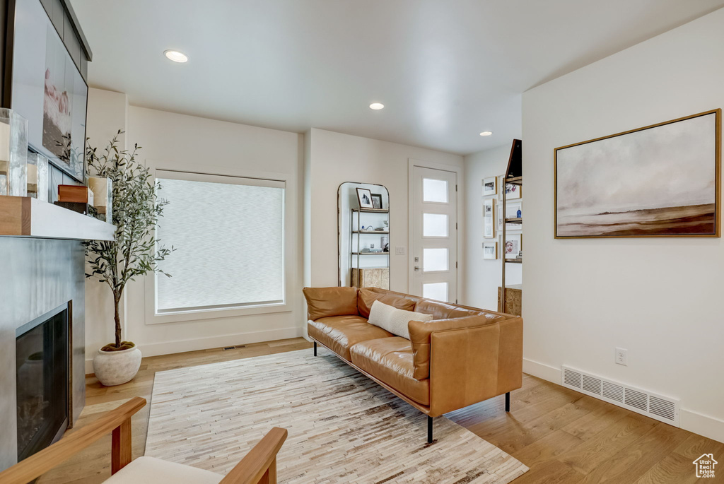 Living room featuring light hardwood / wood-style floors