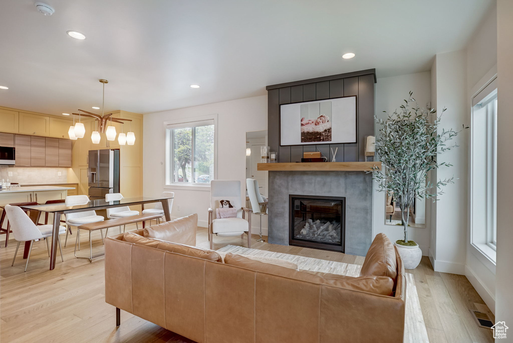 Living room featuring light hardwood / wood-style floors