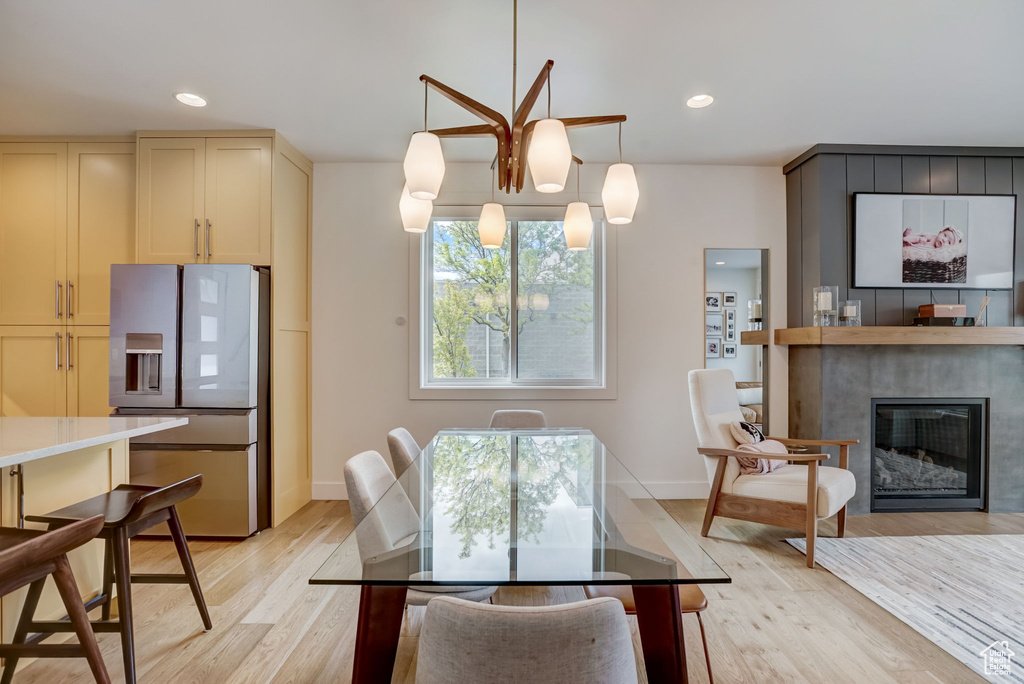 Dining room featuring light wood-type flooring