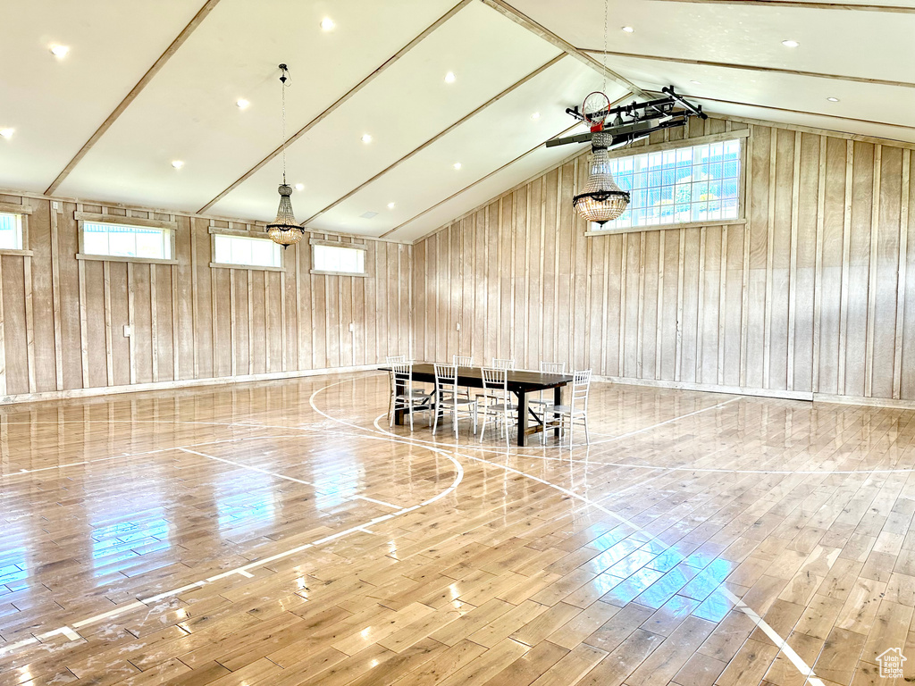 View of basketball court featuring plenty of natural light