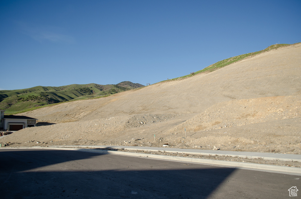 Exterior space featuring a mountain view