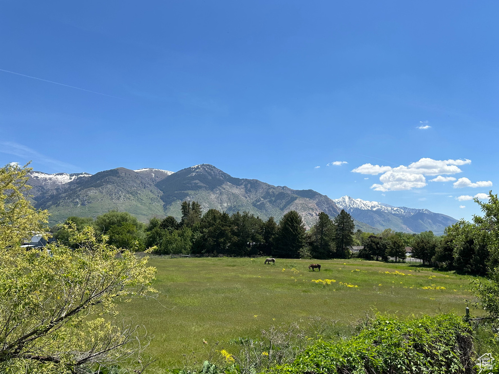 Mountain view featuring a rural view