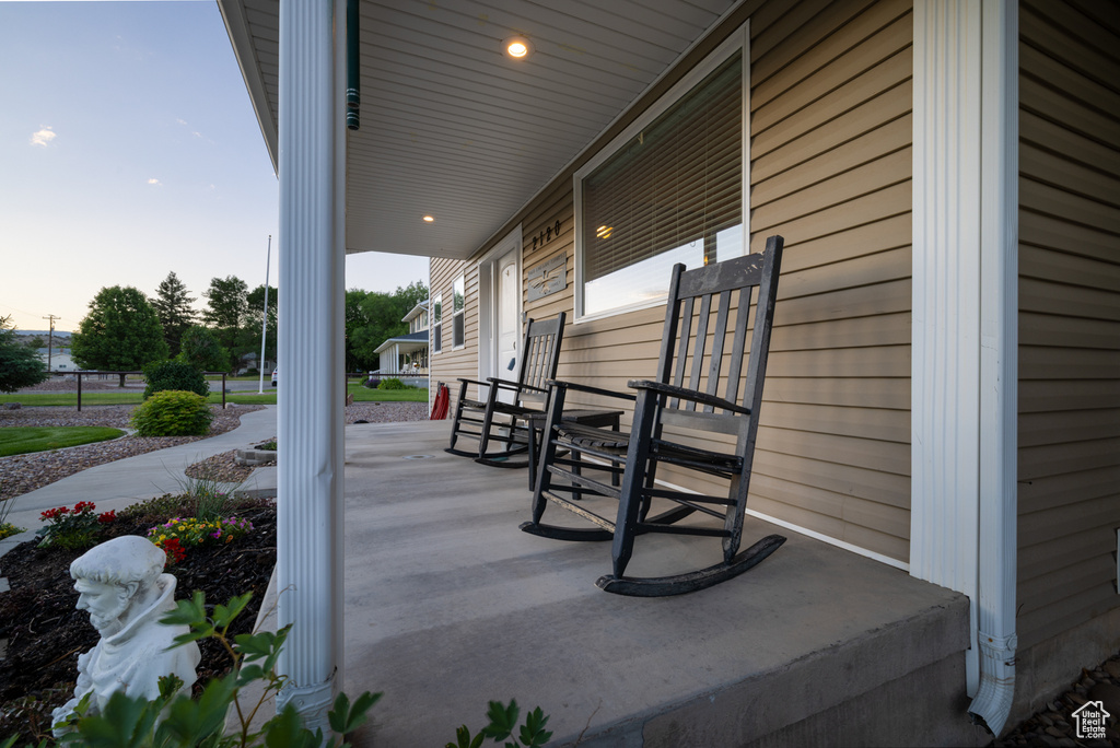 View of covered porch