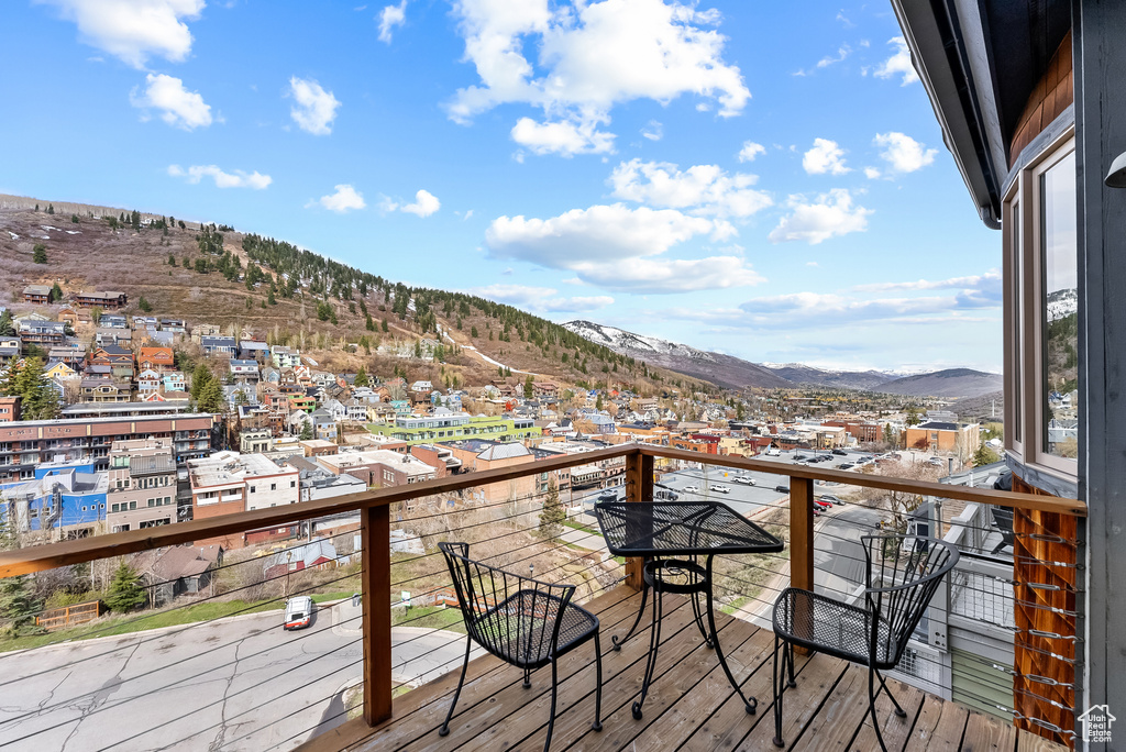 Deck with a mountain view