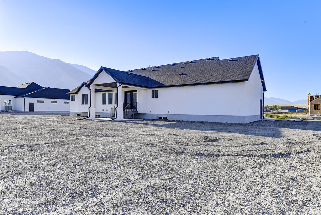 Exterior space with a mountain view