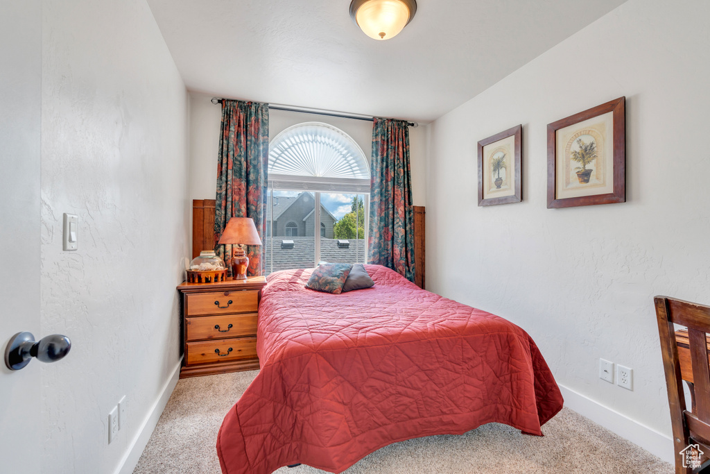 Bedroom with carpet floors