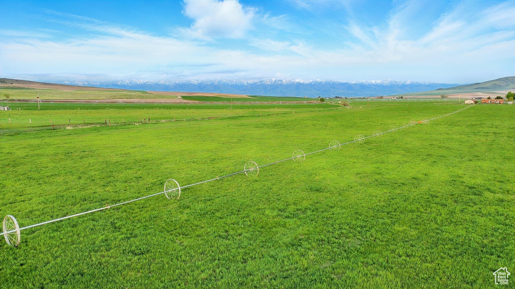 Overview of rural landscape with agricultural land