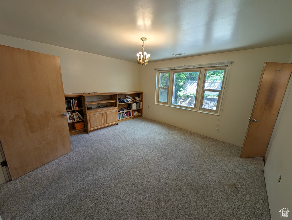 Interior space featuring an inviting chandelier