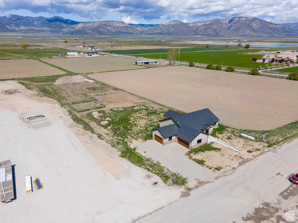 Bird's eye view with a rural view and a mountain view