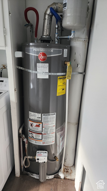 Utility room with gas water heater