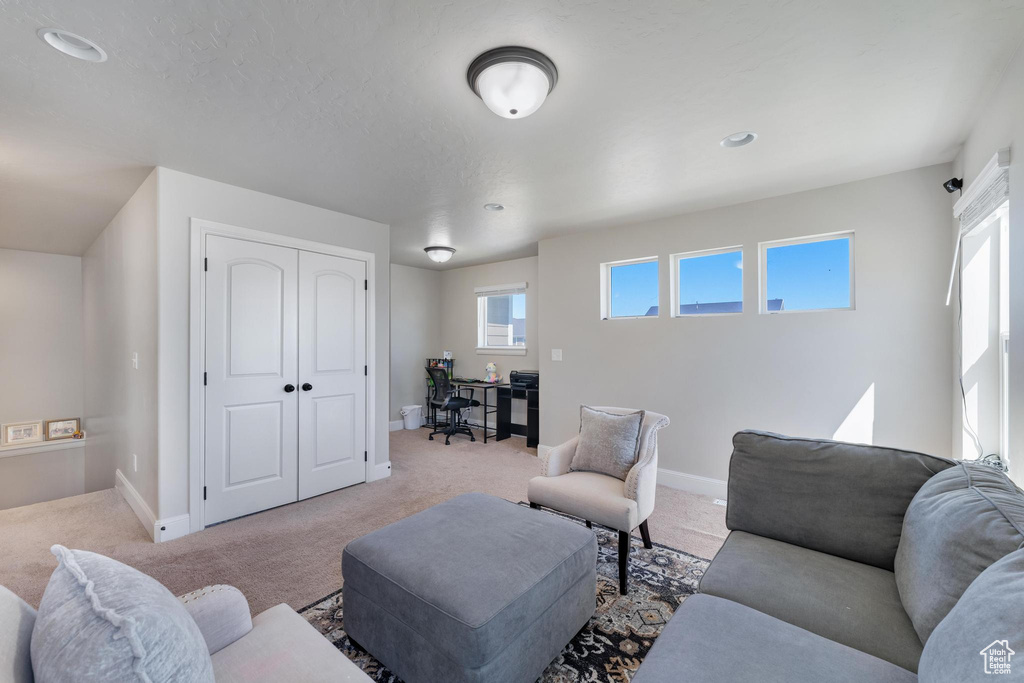 View of carpeted living room