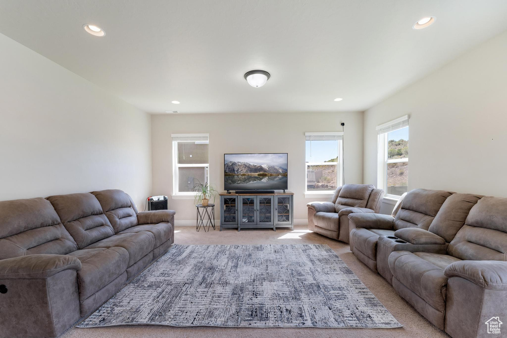 View of carpeted living room