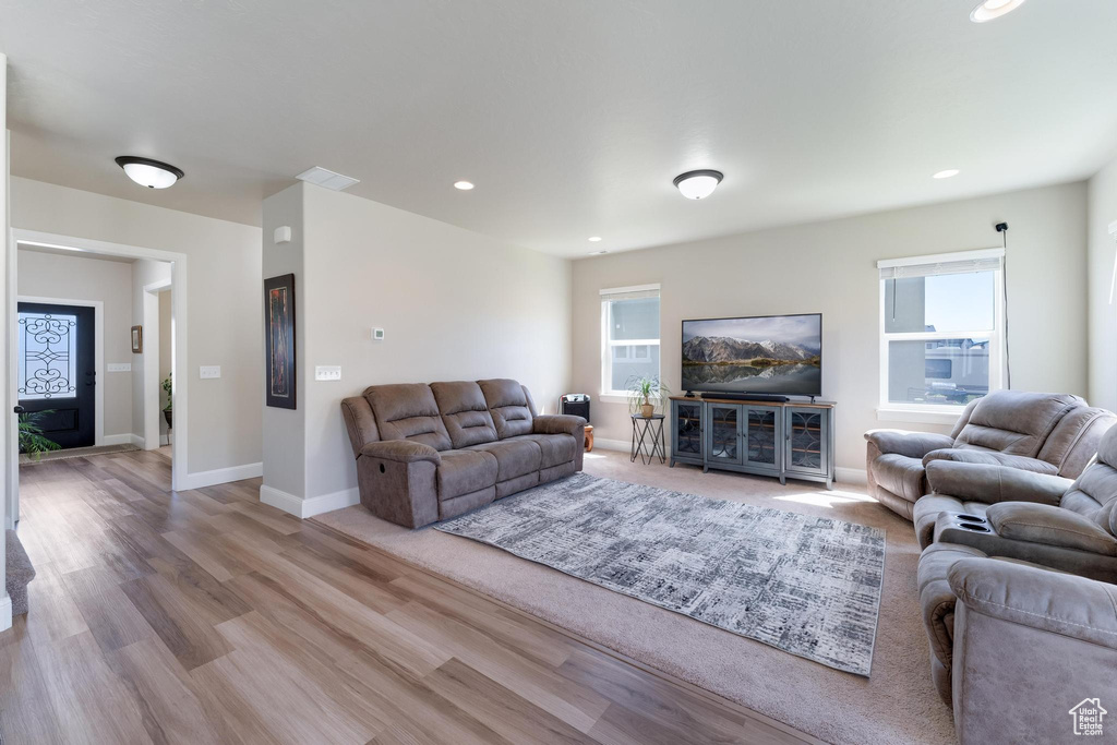 Living room featuring hardwood / wood-style floors