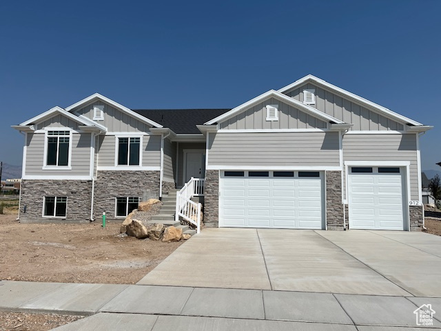 Craftsman inspired home with a garage