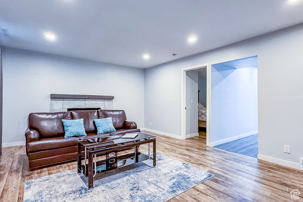 Living room featuring hardwood / wood-style floors