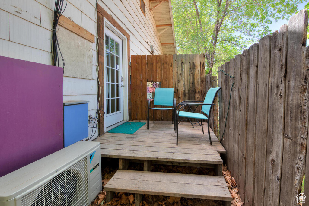 View of wooden deck