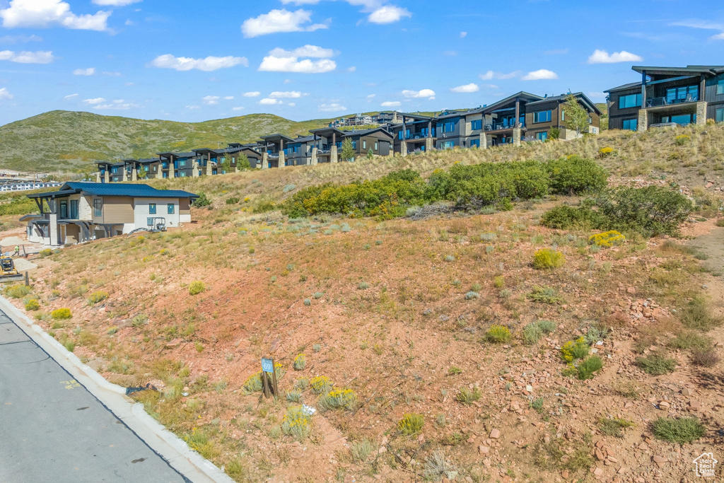 Exterior space with a mountain view