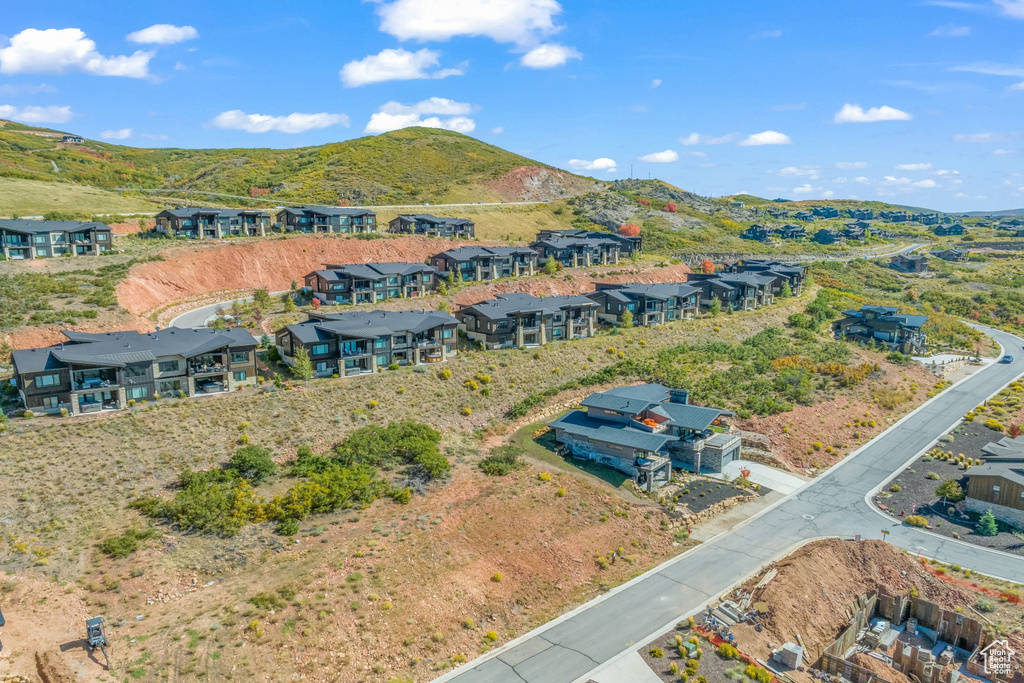 Drone / aerial view with a mountain view