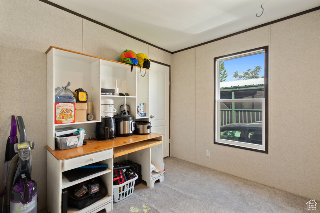 View of carpeted office space