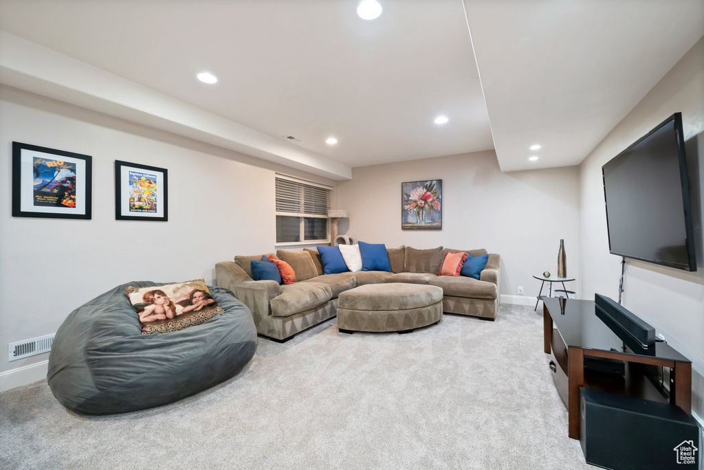 View of carpeted living room