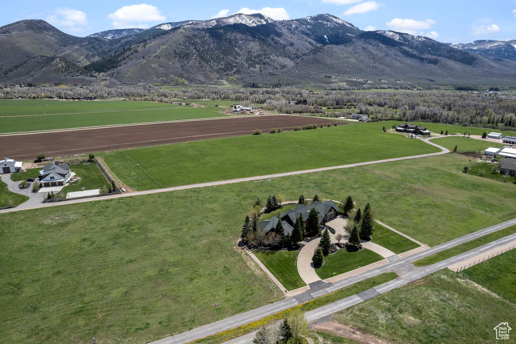Mountain view featuring a rural view