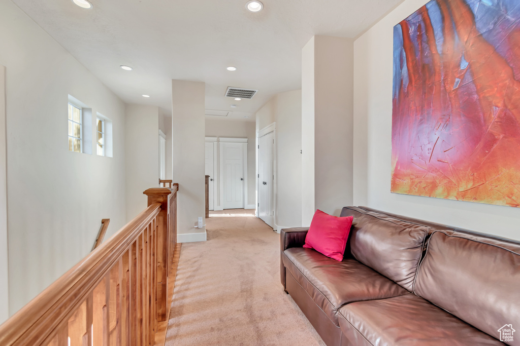 View of carpeted living room