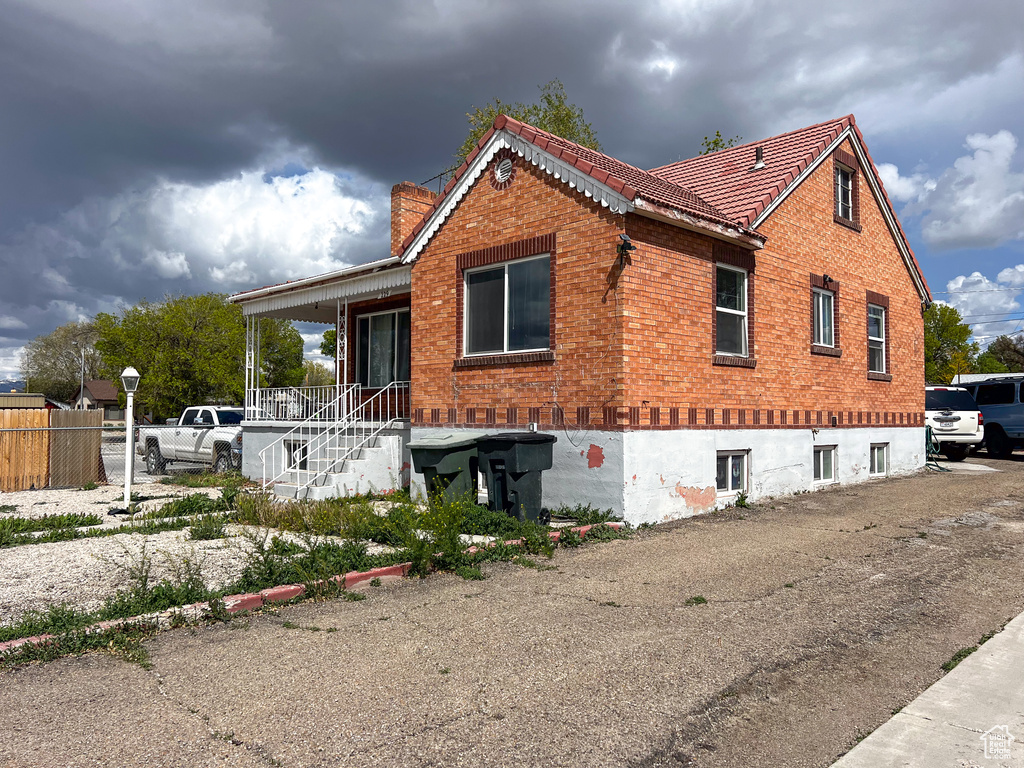 View of front of property with a porch