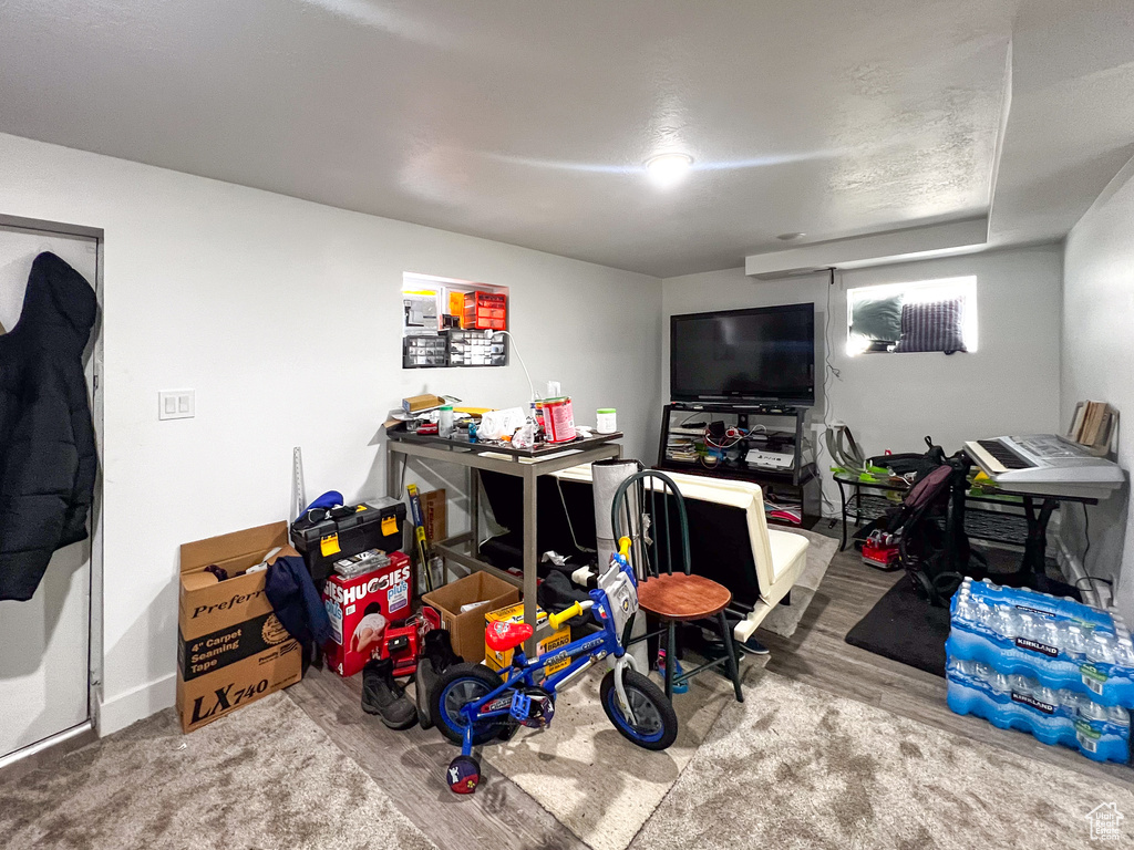 Interior space featuring hardwood / wood-style flooring