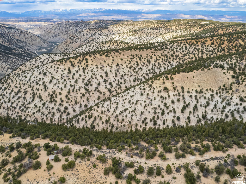 Bird's eye view with a mountain view