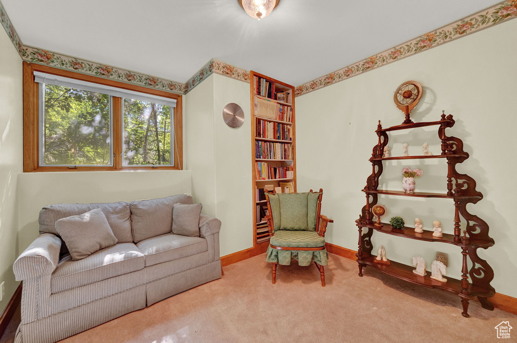 View of carpeted living room