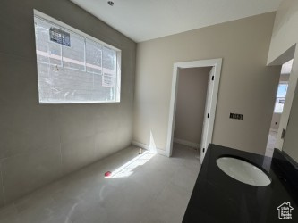 Interior space with plenty of natural light and vanity