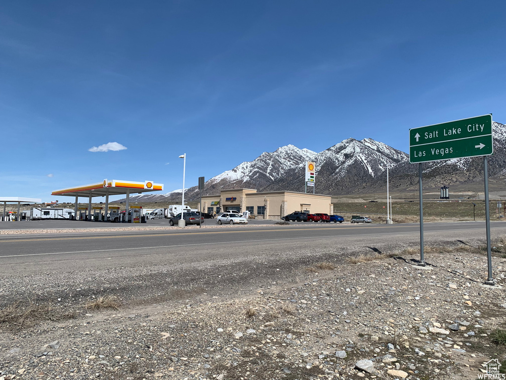 View of street with a mountain view