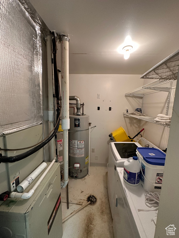 Interior space with independent washer and dryer and water heater