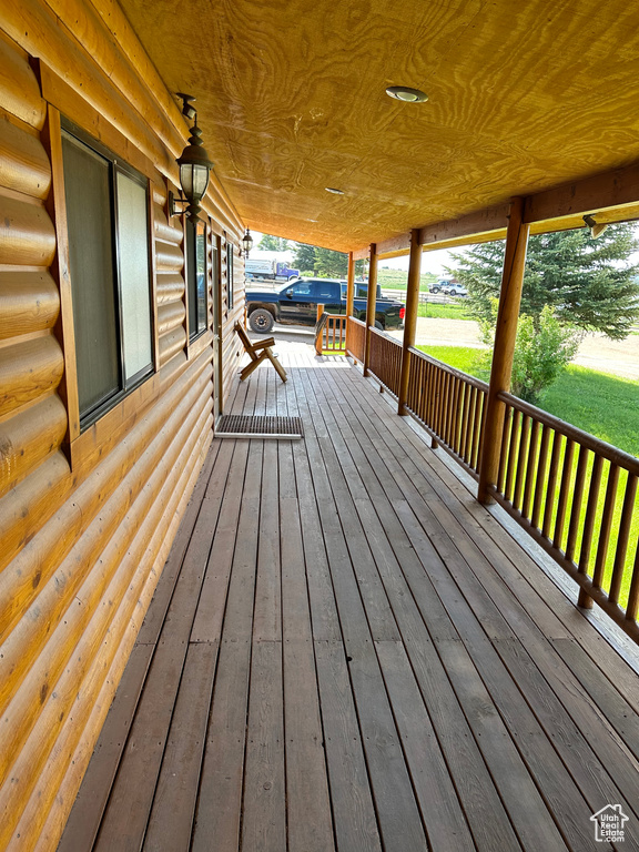 View of wooden deck