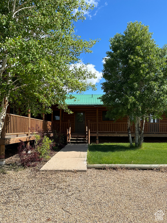 View of log-style house