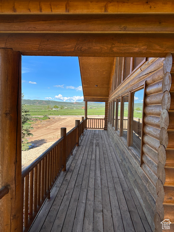 View of wooden deck