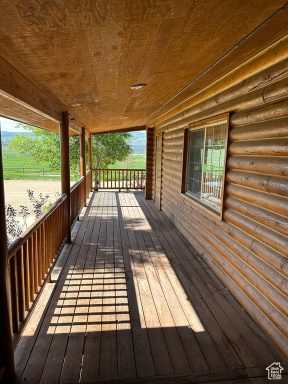 View of wooden deck