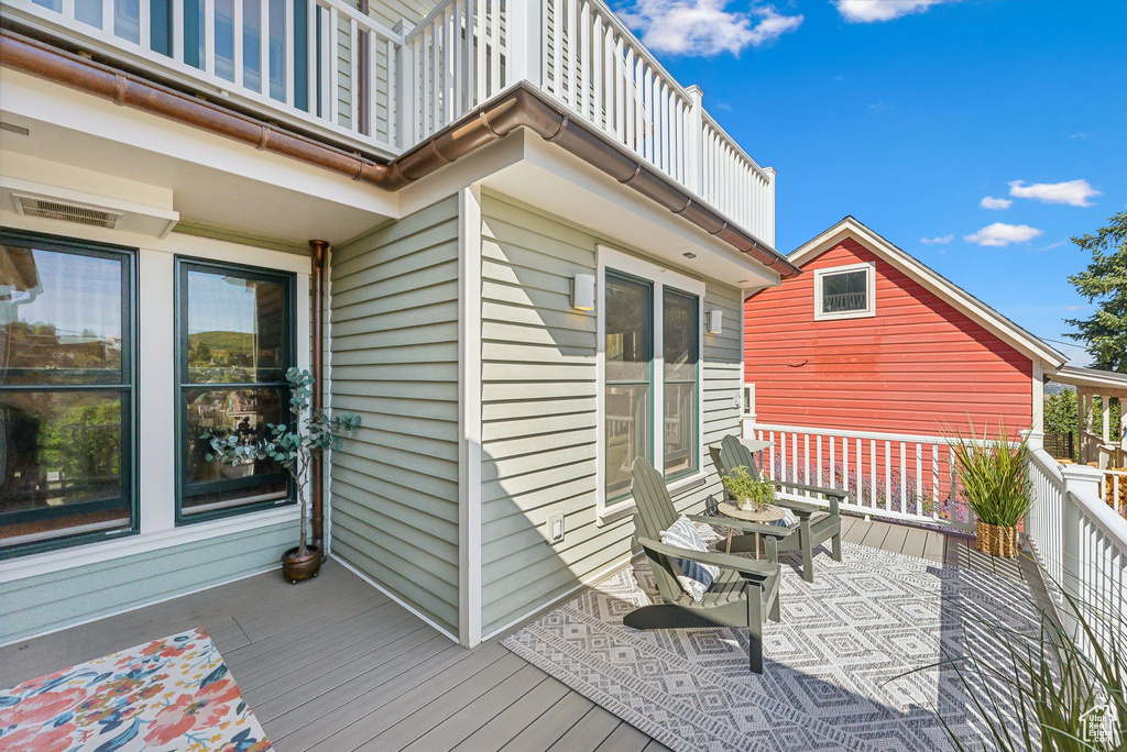 View of wooden deck