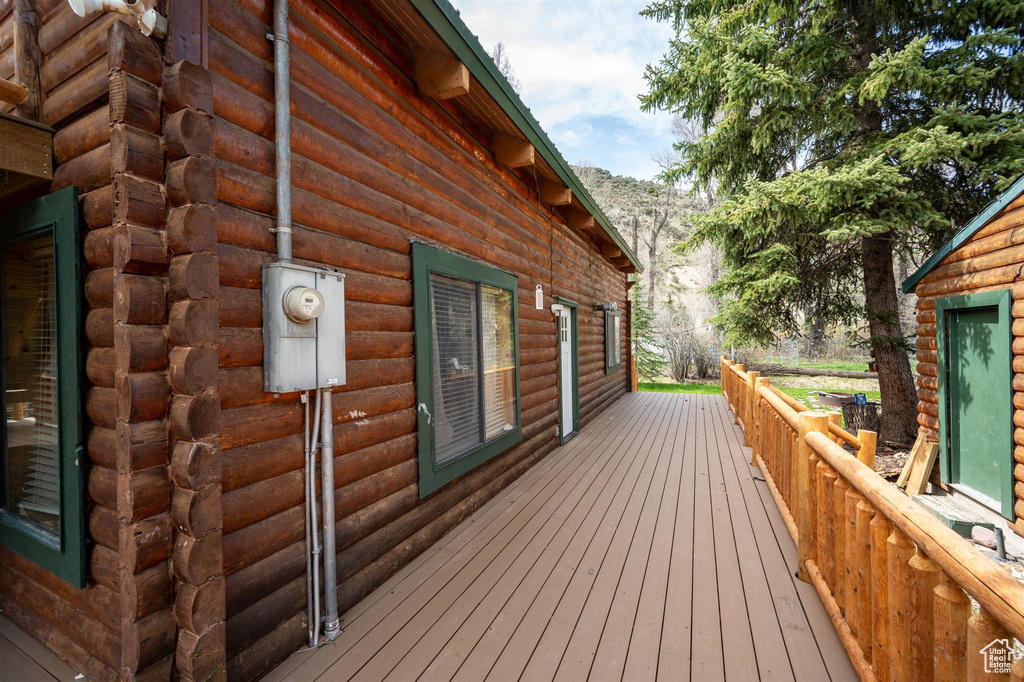 View of wooden deck