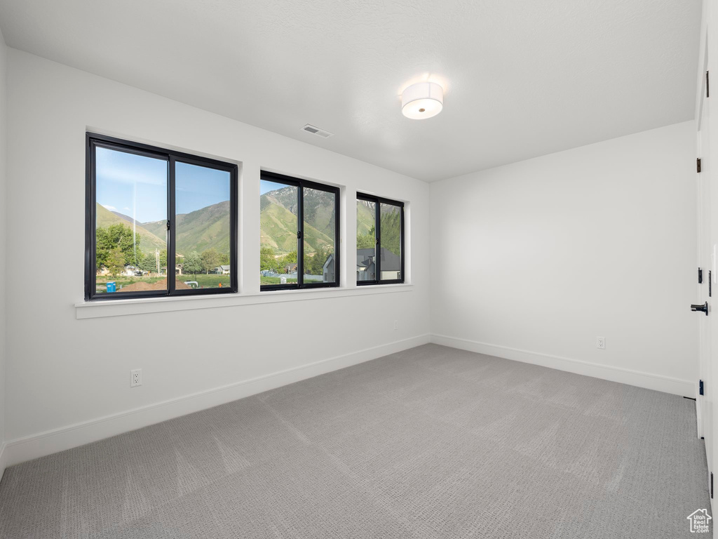 Carpeted empty room featuring plenty of natural light