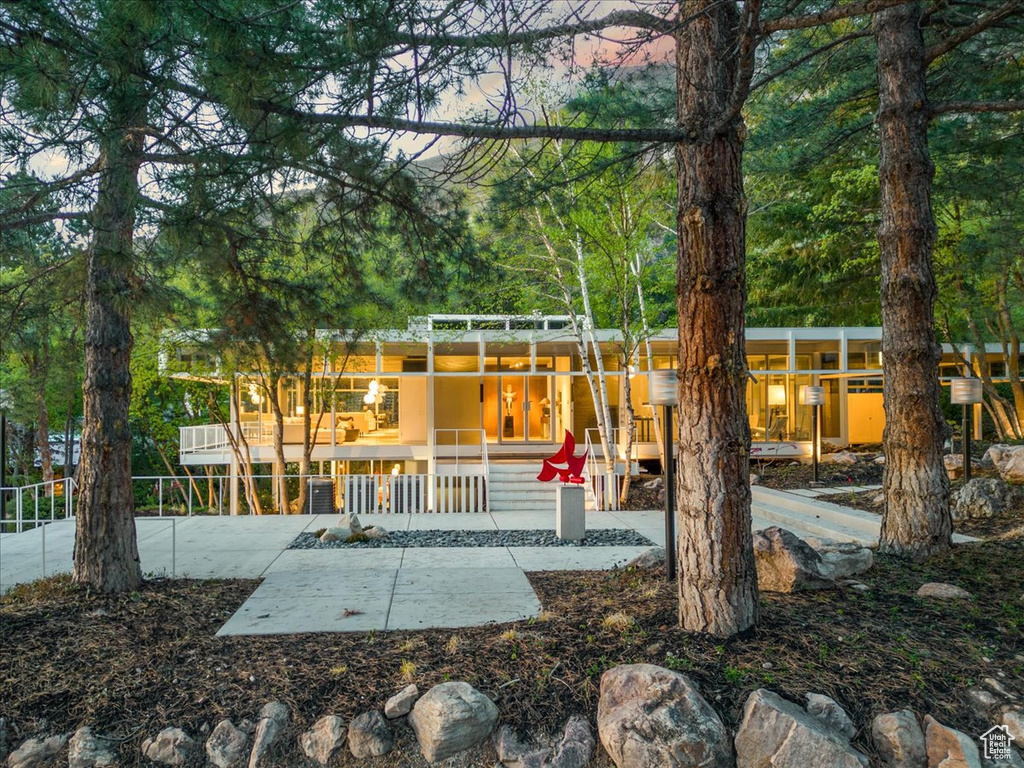 View of back house at dusk