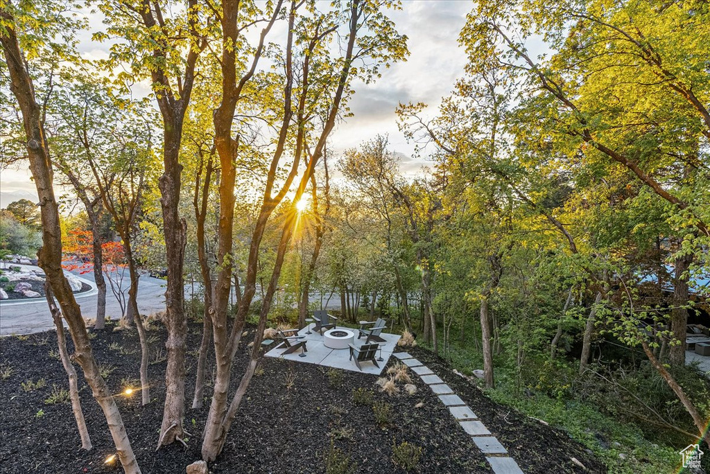 View of yard with a patio