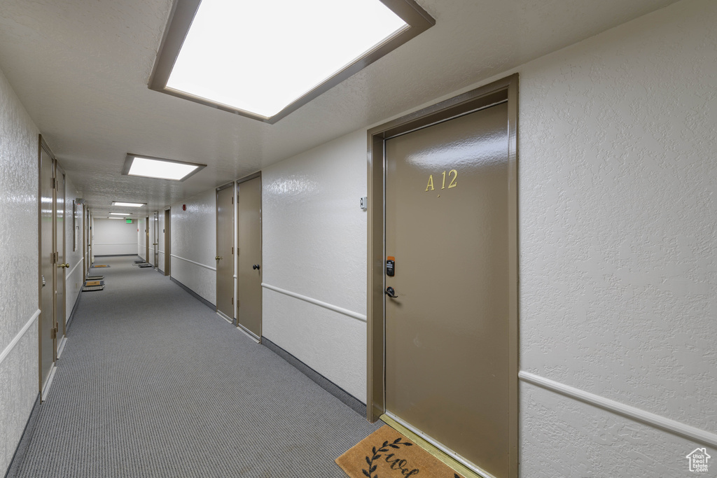 Corridor with carpet floors