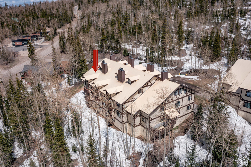 View of snowy aerial view