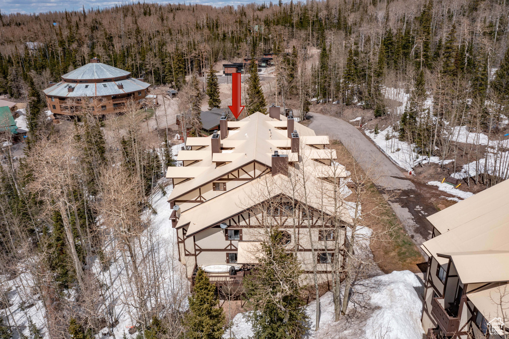 View of snowy aerial view