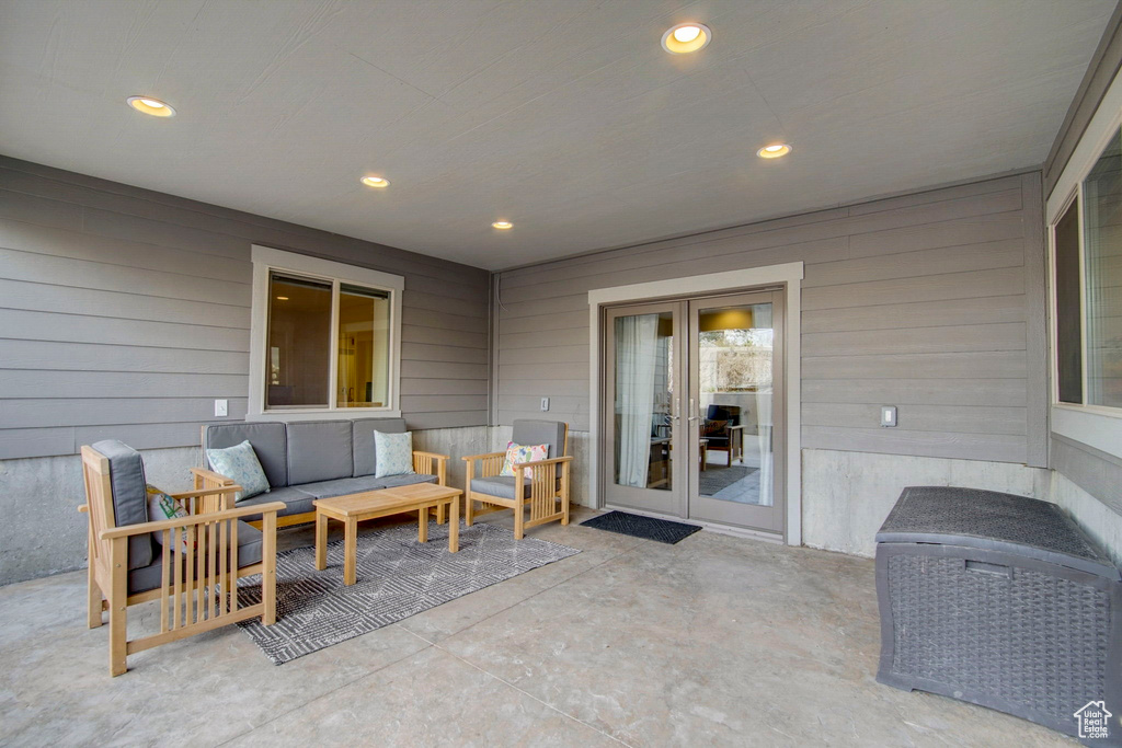 View of terrace with an outdoor living space