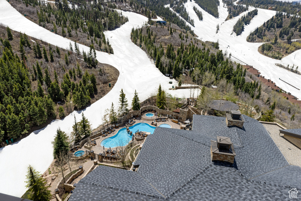 View of snowy aerial view