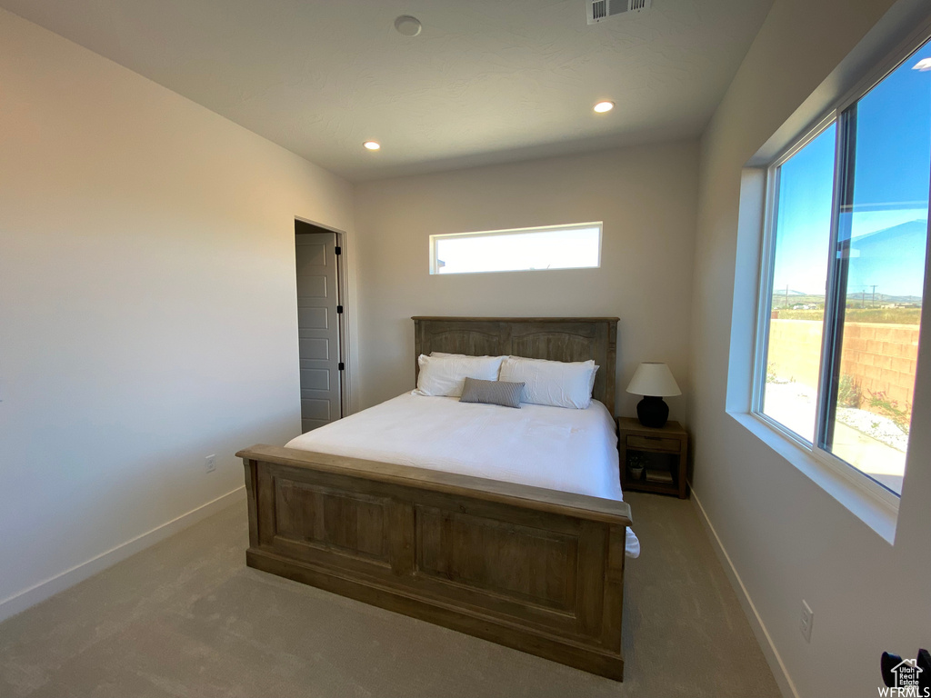 Bedroom featuring carpet