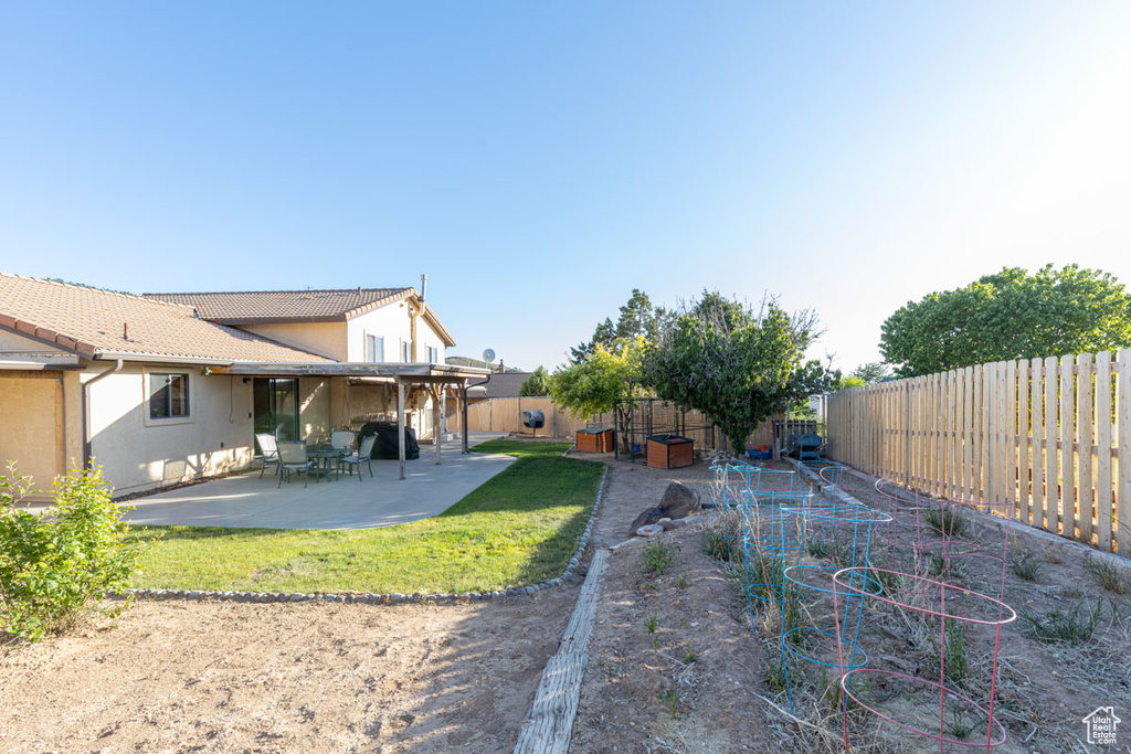 View of yard featuring a patio