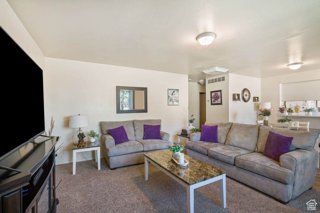 View of carpeted living room